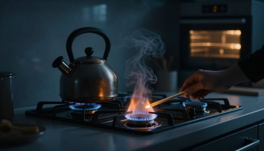 gas stove during a blackout