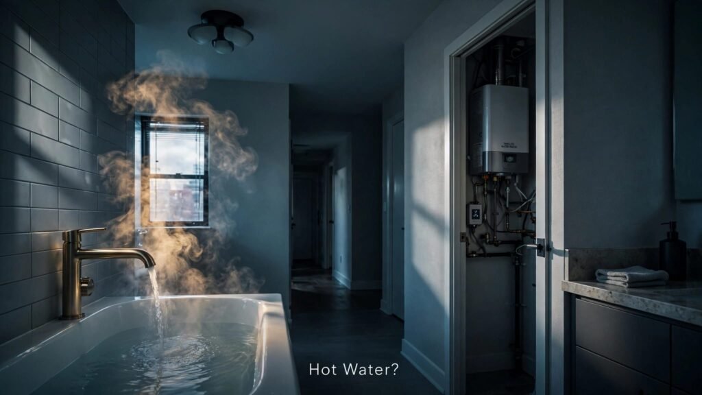 hot water power outage